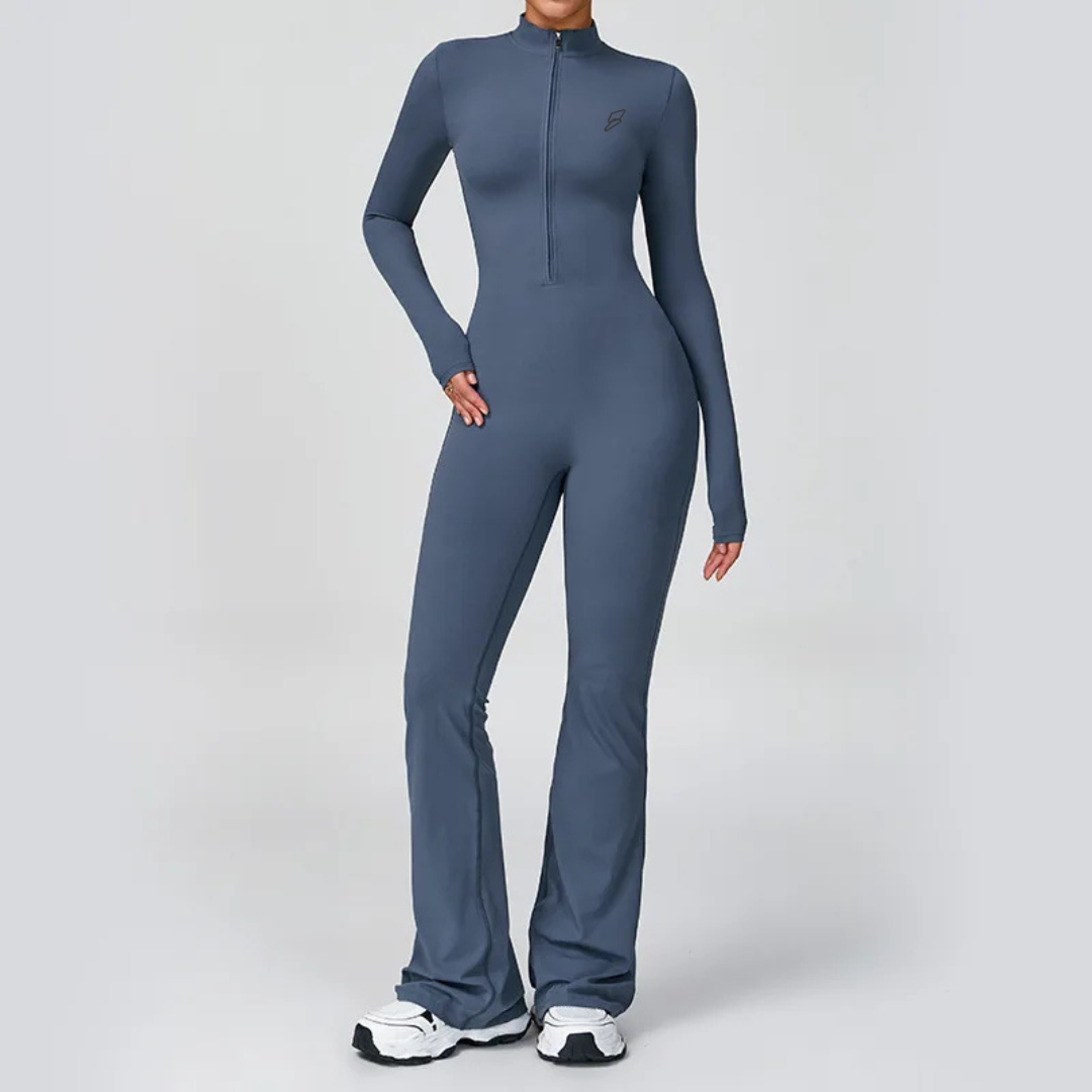 Seamless Set Lyvella Move Sculpt — Zip-Front Long-Sleeve Jumpsuit (One Piece)