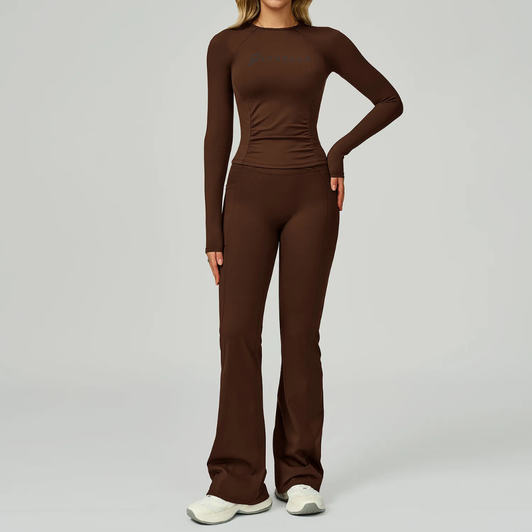Seamless Set Lyvella Move Sculpt — Quick-Dry Long-Sleeve Top + Leggings