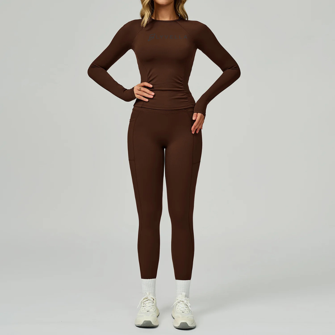 Seamless Set Lyvella Move Sculpt — Quick-Dry Long-Sleeve Top + Leggings
