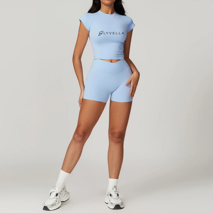 Seamless Set Lyvella Move Sculpt — Short-Sleeve Crop Top + Leggings