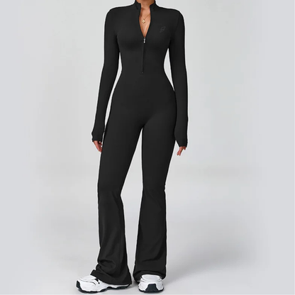 Seamless Set Lyvella Move Sculpt — Zip-Front Long-Sleeve Jumpsuit (One Piece)