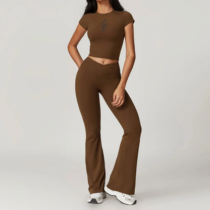 Seamless Set Lyvella Move Sculpt — Short-Sleeve Crop Top + Leggings