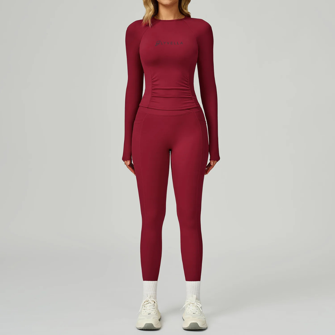 Seamless Set Lyvella Move Sculpt — Quick-Dry Long-Sleeve Top + Leggings