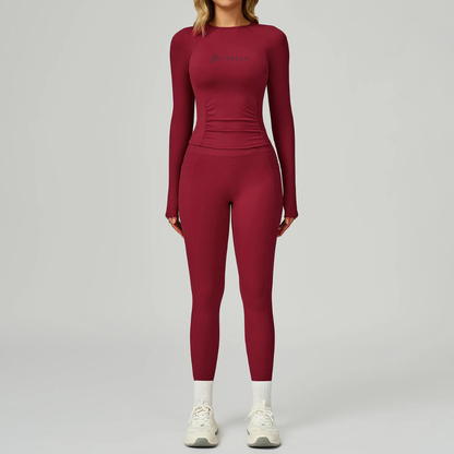 Seamless Set Lyvella Move Sculpt — Quick-Dry Long-Sleeve Top + Leggings