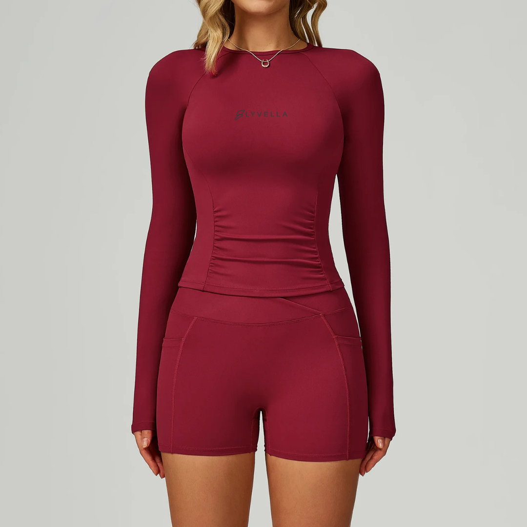 Seamless Set Lyvella Move Sculpt — Quick-Dry Long-Sleeve Top + Leggings