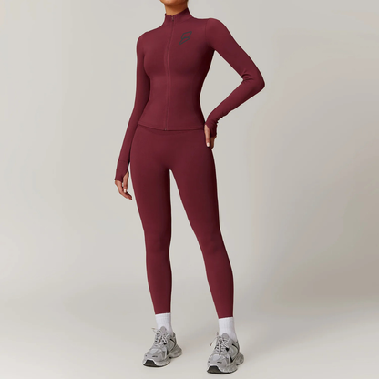 Seamless Set Lyvella Move Sculpt — Long-Sleeve Jacket + High-Waist Leggings