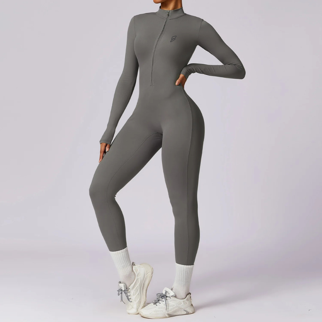 Seamless Set Lyvella Move Sculpt — Zipper Long-Sleeve Jumpsuit (One Piece)