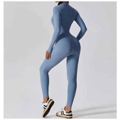 Seamless Set Lyvella Move Sculpt — Zipper Long-Sleeve Jumpsuit (One Piece)