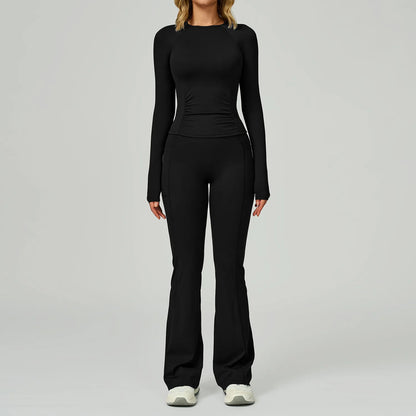 Seamless Set Lyvella Move Sculpt — Quick-Dry Long-Sleeve Top + Leggings