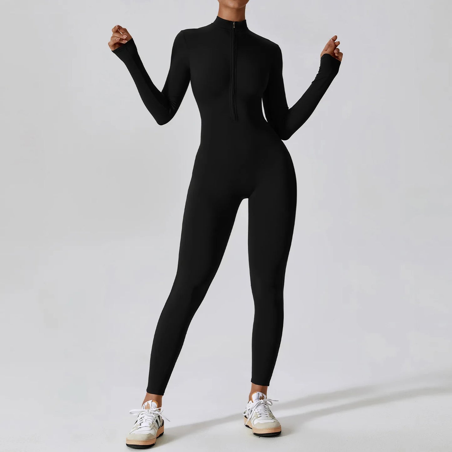 Seamless Set Lyvella Move Sculpt — Zipper Long-Sleeve Jumpsuit (One Piece)