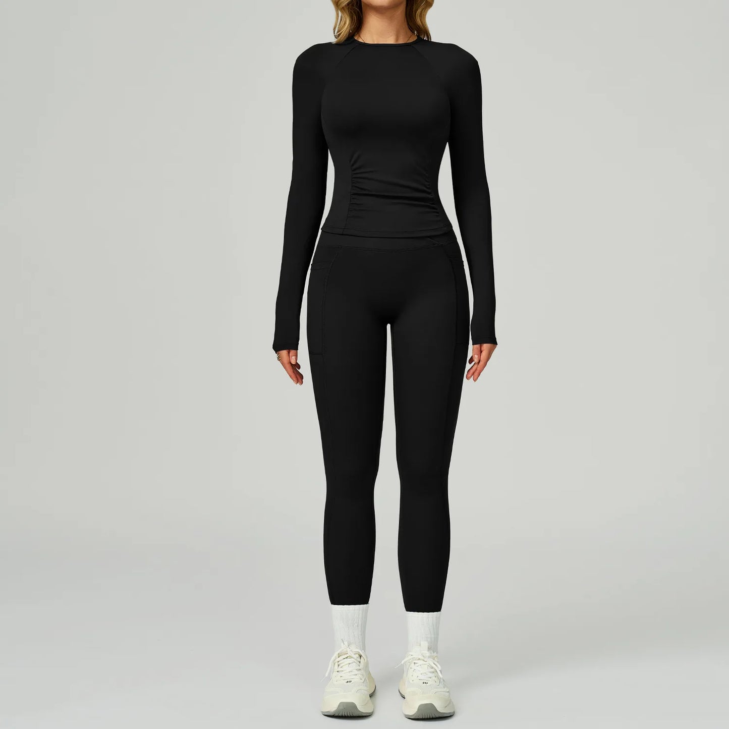 Seamless Set Lyvella Move Sculpt — Quick-Dry Long-Sleeve Top + Leggings